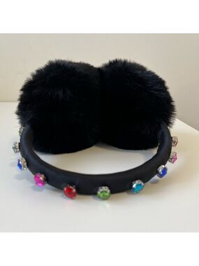 NWOT ♠️ Kate Spade Faux Fur Crystal Jewel Earmuffs